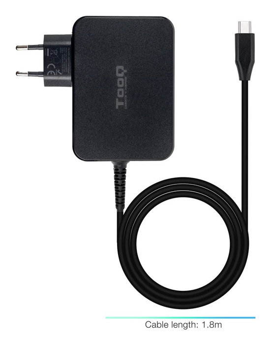 Chargeur Portable Tooq 100W GaN USB-C – Adaptateur EU 1,8m Chargeur Portable Tooq 100W GaN USB-C – Adaptateur EU 1,8m