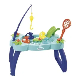 Ecoiffier - Table de pêche aux canards pour enfants - Jeu de plein air avec 4 canards, canne à pêche, épuisette, toboggan et manivelle