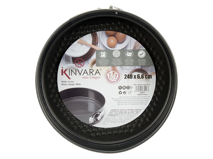 Kinvara Moule Rond en Métal Ajustable 24 cm pour Four - Antiadhésif, Acier Carbone, Gris Foncé (Set de 12)