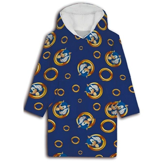SEGA Sweat-shirt à capuche oversize Sonic the Hedgehog corail pour enfant - Taille unique