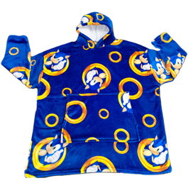 SEGA Sweat-shirt à capuche oversize Sonic the Hedgehog corail pour enfant - Taille unique