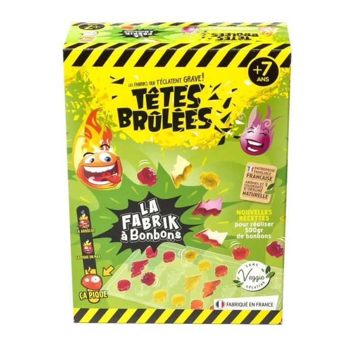 TENLESS - FABRIK à Bonbons Têtes Brûlées - 430399 - Arômes et Colorants Naturels - Kit de Confiserie pour Enfants dès 7 Ans - Fabriqué en France