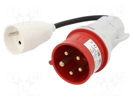 SEZ DK Adaptateur mâle/femelle IEC 60309 16A 230V AC 2P+PE 6H