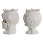 Cache-pot Home ESPRIT Blanc Doré Porcelaine 15 x 15 x 26.5 cm (2 Unités)