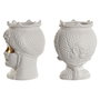 Cache-pot Home ESPRIT Blanc Doré Porcelaine 15 x 15 x 26.5 cm (2 Unités)