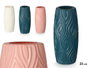 GIFTDECOR Lot de 24 Vases Ovales en Plastique avec Relief - Bleu, Blanc, Rose