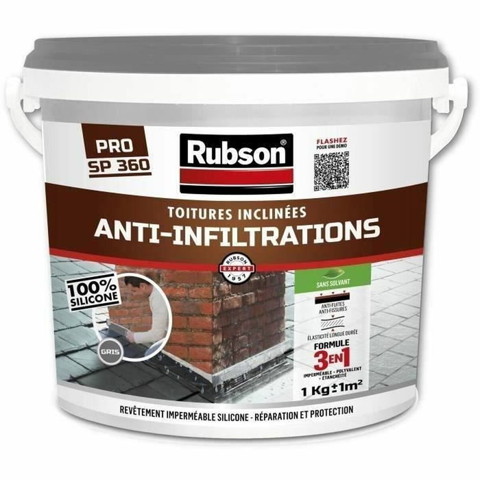 Rubson Revêtement d'étanchéité Anti-infiltrations Gris Mat 1kg