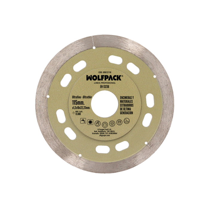 WOLFPACK LINEA PROFESIONAL Disque diamanté 115 mm ventilé pour porcelaine et sols WOLFPACK LINEA PROFESIONAL Disque diamanté 115 mm ventilé pour porcelaine et sols