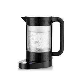 Bodum Bistro - Bouilloire électrique double paroi - 1.1 L - 1500 W - 5 températures - Intérieur en verre - Noir - Design épuré