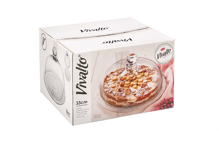 Vivalto Plat de service avec couvercle en verre 33 cm Transparent (Set de 2) Vivalto Plat de service avec couvercle en verre 33 cm Transparent (Set de 2)