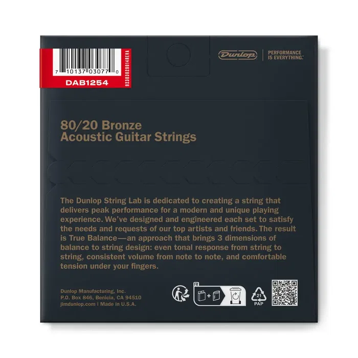 Dunlopst Jeu de Cordes Acoustique Bronze 80/20 Light 12-54
