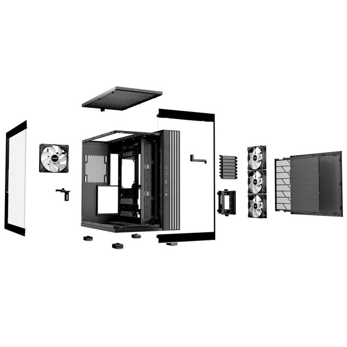 be quiet! Light Base 600 LX Black Boîtier PC Gaming Moyen Tour ATX Noir, 4 Ventilateurs PWM, 77 LEDs ARGB, USB 3.2 Type-C
