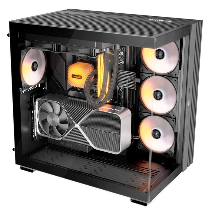 be quiet! Light Base 600 LX Black Boîtier PC Gaming Moyen Tour ATX Noir, 4 Ventilateurs PWM, 77 LEDs ARGB, USB 3.2 Type-C