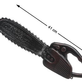 Scie à chaîne en plastique 41 cm pour costume de zombie et carnaval - Accessoire Halloween et fête déguisée - Tronçonneuse de déguisement réaliste