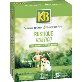KB - Semences pour gazon rustique - 150 m2 - Mélange Ray-grass anglais, Fétuque rouge traçante et Fétuque élevée - Résistant et durable
