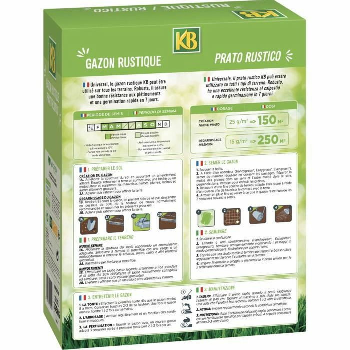 KB Semences de gazon rustique 150m² KB Semences de gazon rustique 150m²