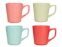 Vessia Tasse Petit Déjeuner avec Anse Couleurs Vives 420 ml Céramique 13x11x10 cm Lot Mixte (Set de 24)