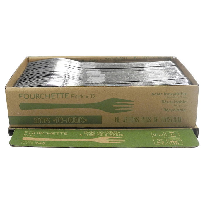 Amefa Lot de 12 Fourchettes de Table Acier Inoxydable Ecologic Slim Brillant 0,5 mm Amefa Lot de 12 Fourchettes de Table Acier Inoxydable Ecologic Slim Brillant 0,5 mm