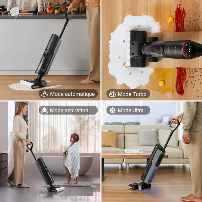 Dreame H13 Pro Aspirateur eau et poussière, séchage air chaud 30 min, aut nettoiement double rotation, 18 kPa