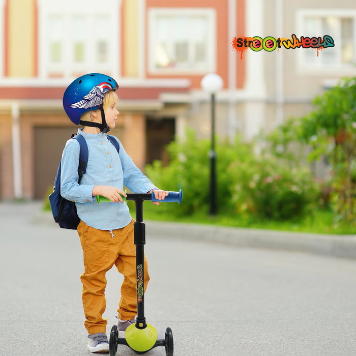 DEQUBE Trottinette Enfant 3 Roues Pliable avec LED, Aluminium, Hauteur Réglable, Frein Arrière - Recommandé 2-6 Ans DEQUBE Trottinette Enfant 3 Roues Pliable avec LED, Aluminium, Hauteur Réglable, Frein Arrière - Recommandé 2-6 Ans