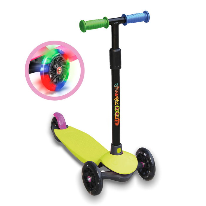 DEQUBE Trottinette Enfant 3 Roues Pliable avec LED, Aluminium, Hauteur Réglable, Frein Arrière - Recommandé 2-6 Ans DEQUBE Trottinette Enfant 3 Roues Pliable avec LED, Aluminium, Hauteur Réglable, Frein Arrière - Recommandé 2-6 Ans