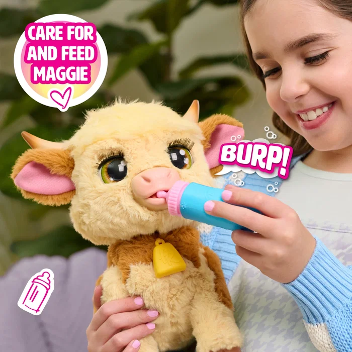 Furreal Friends Maggie Peluche Interactive Vache Écossaise Des 4 Ans 28 cm