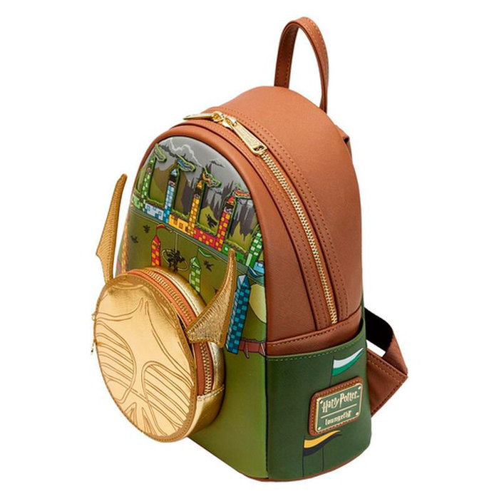 Loungefly Mochila Snitch Dorada Harry Potter - Sac à dos en cuir synthétique doré 26 cm (20.62x27.5x10 cm)