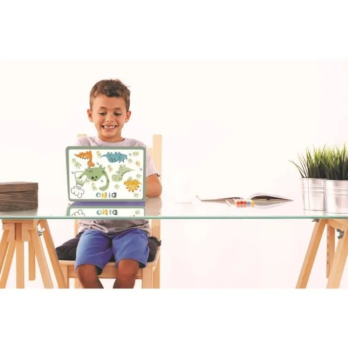 Lexibook - Ordinateur éducatif bilingue pour enfants Dinosaure - 124 activités interactives en anglais et français avec souris et clavier