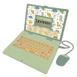 Lexibook - Ordinateur éducatif bilingue pour enfants Dinosaure - 124 activités interactives en anglais et français avec souris et clavier