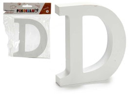 Pincello Lettre D en Bois Blanc 2x11 cm (Set de 24)