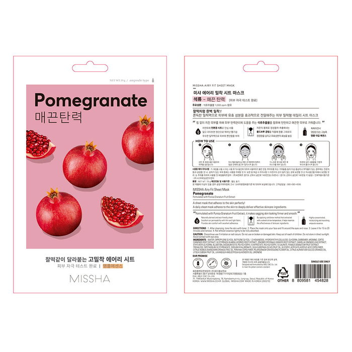 Missha Airy Fit Sheet Masque à la Grenade 1 unité