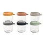 Beaba Sunrise - Coffret de 6 Portions en Verre de 250 ml pour Purées et Compotes Bébé - Récipients Résistants, Inertes, sans Odeurs