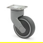 TENTE LEVINA Ø100 Roue Pivotante à Bandage Caoutchouc Termoplastique Indéformable, Antihuella, Alto Rendimiento, Noir, Pour Mobilier Hospitalier et Industriel, Gris Métal
