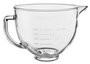 Kitchenaid 5KSM5GB Bol en cristal avec bec verseur et graduations, compatible micro-ondes et congélateur, avec couvercle en silicone pour conservation