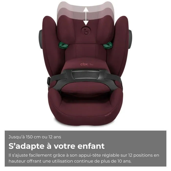 Cbx By Cybex Siège auto Pallas B3 i-Size - Groupe 1/2/3 (9-50 kg, 76-150 cm, 15 mois-12 ans) - Dark Red