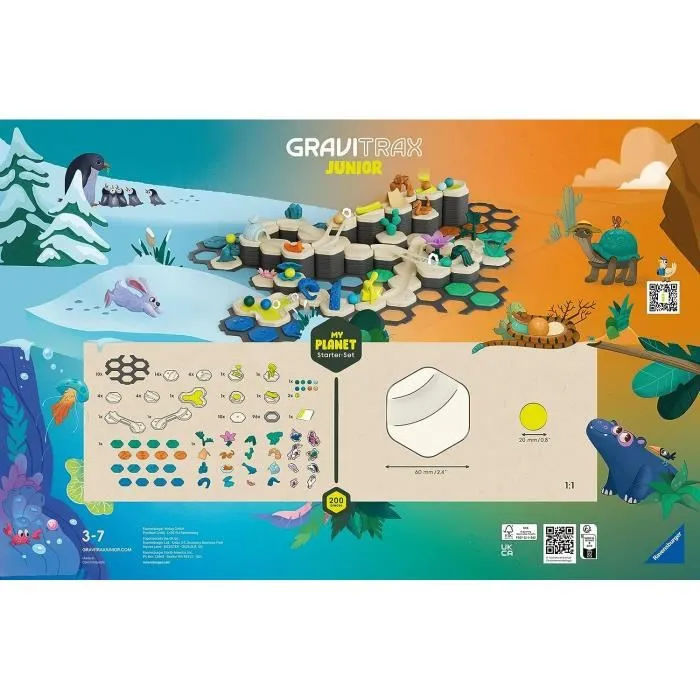 Ravensburger Gravitrax Junior - Starter Set XXL My Planet 184 pièces - Circuit de billes - Jeu de construction créatif - À partir de 3 ans - Version française - 27059