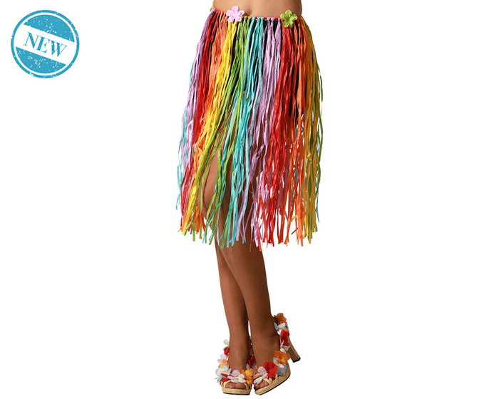 Falda Hawaiana Multicolor 65 cm avec Ceinture de Fleurs pour Fêtes et Événements Thématiques Falda Hawaiana Multicolor 65 cm avec Ceinture de Fleurs pour Fêtes et Événements Thématiques