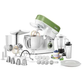 Robot pâtissier Sencor STM 3780GG - 1200W, bol inox 5L, 6 vitesses, 4 accessoires, éclairage LED