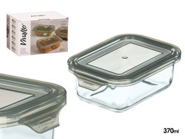 Vivalto Boîte Rectangulaire en Verre Gris 16,8x11x5 cm 370 ml (Set de 24)