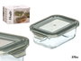 Vivalto Boîte Rectangulaire en Verre Gris 16,8x11x5 cm 370 ml (Set de 24)