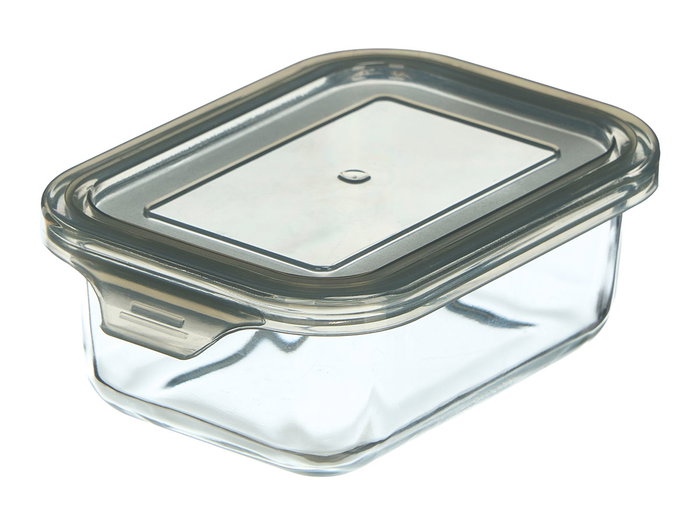 Vivalto Boîte Rectangulaire en Verre Gris 16,8x11x5 cm 370 ml (Set de 24)
