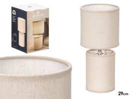 Giftdecor Lampe de Table Tissu Beige Métal Plastique 13x13x29 cm (Set de 12)
