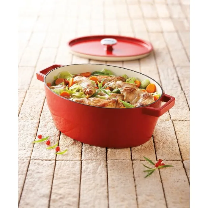 Pyrex Cocotte ovale Slow Cook - 29 cm - Rouge Pyrex Cocotte ovale Slow Cook - 29 cm - Rouge