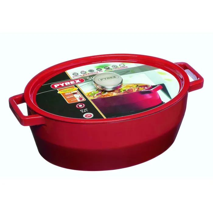 Pyrex Cocotte ovale Slow Cook - 29 cm - Rouge Pyrex Cocotte ovale Slow Cook - 29 cm - Rouge