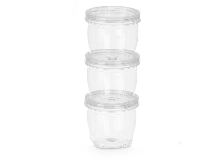 Leknes Set de 3 pots en plastique transparent 360 ml - 9x23x9 cm (Set de 24) Leknes Set de 3 pots en plastique transparent 360 ml - 9x23x9 cm (Set de 24)
