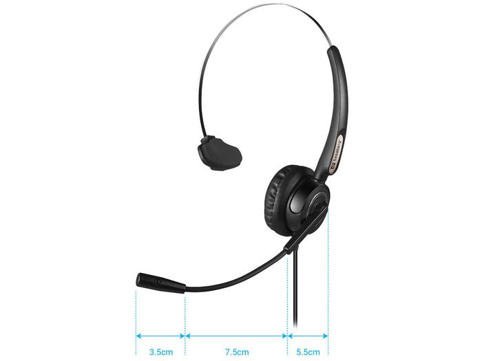 Sandberg Casque téléphonique USB mono pour bureau et réunions en ligne - Micro flexible avec réglage de volume