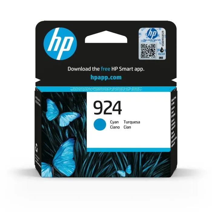 HP Cartouche d'encre authentique cyan 924 - Compatible imprimantes OfficeJet Pro 8120, 8130 - Rendement 500 pages HP Cartouche d'encre authentique cyan 924 - Compatible imprimantes OfficeJet Pro 8120, 8130 - Rendement 500 pages
