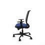 Chaise Alares Synchro 5 positions tissu Bleu foncé Maille Noir Base en nylon noir Accoudoir 1D Sans appui-tête Roulettes 65mm nylon