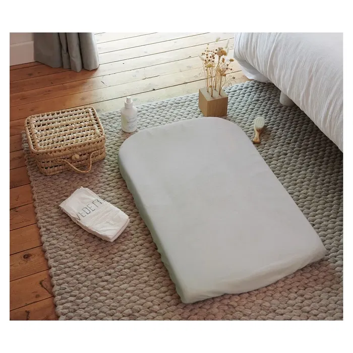 TINÉO Lot de 2 Housses de Matelas à Langer en Coton Éponge, avec Coins Élastiques, 75 x 50 cm, Gris Clair