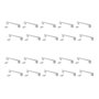 Emuca Lot de 20 poignées pour meubles Montréal, L160mm, entraxe 128mm, Zamak, Nickel satiné
